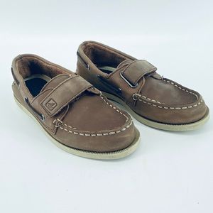 Sperry Top Siders A/O HL Brown Boat Shoes Youth Size 12M Boys CB43165 w/Orig Box
